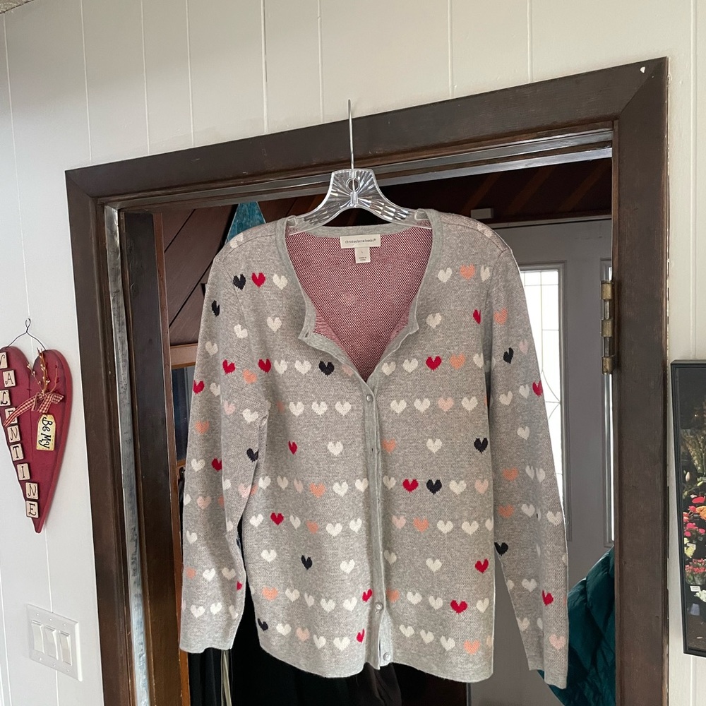 Heart print cardigan